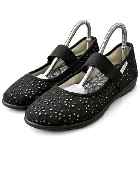 American Eagle  perforated Mary Jane Chic Girly Comfor Indie Goth Office Sz:9[6E